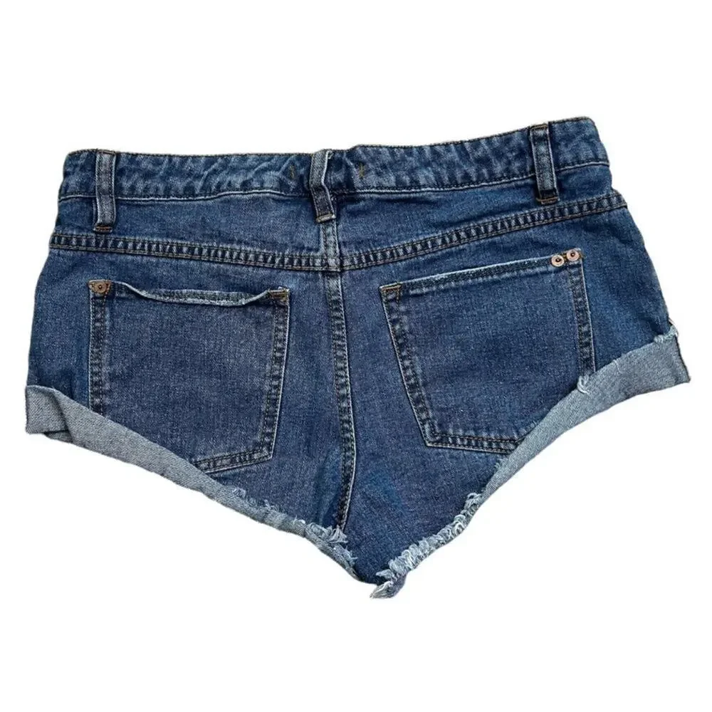 Free People Denim Jeans Mirco Shorts Size 27 100% Cotton